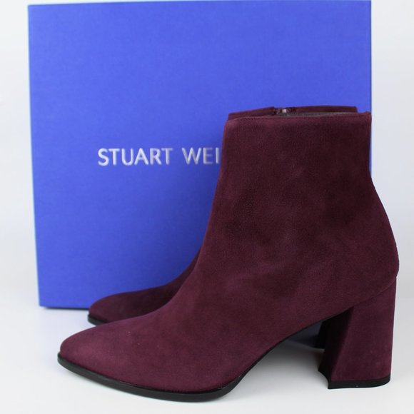 NEW Stuart Weitzman Suede Ankle Boots - Block Heel for Fall Work or Weekend - Picture 2 of 14